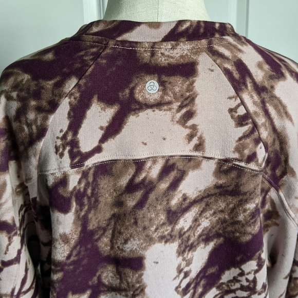 Zella Sweatshirt Pullover Crew Neck Splattered Ink Print Cotton Pink Ink S NWT - Picture 7 of 13